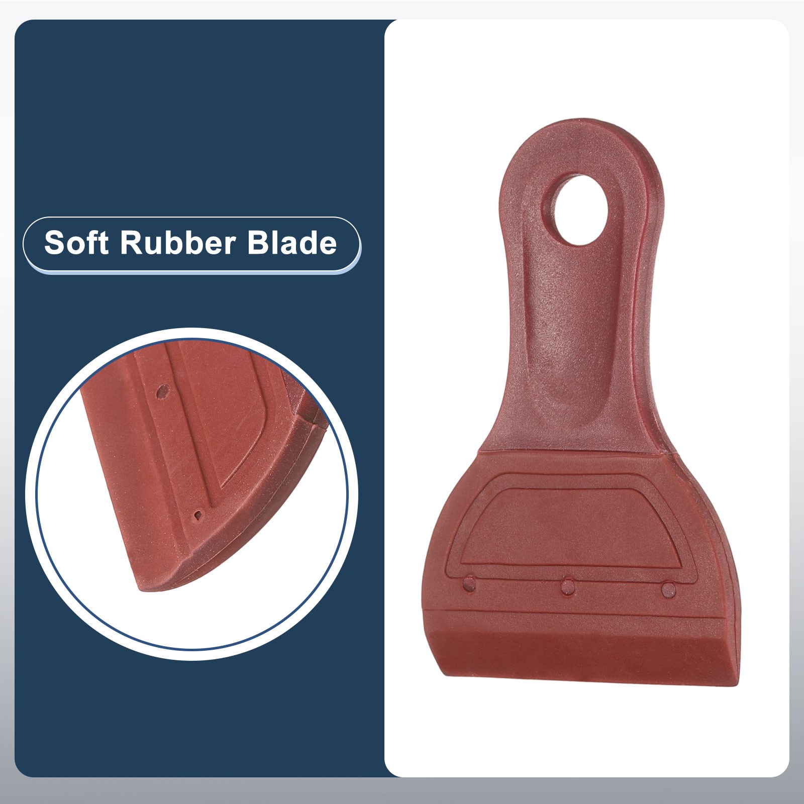 2pcs Small Squeegee 2 Inch Soft Rubber Blade for Desktop Screen Printing, Red