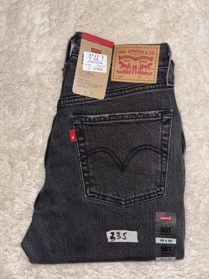 Jeans Levi s 501 Original Damen W25 L30 Neu mit Etikett Schwarz Denim
