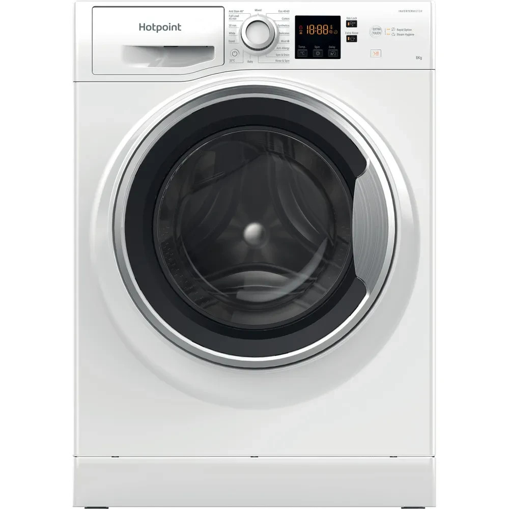 Hotpoint NSWE846WS 'Super Silent' Washing Machine 8kg, 1400, Full Load in 45Min