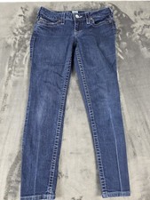 VTG True Religion Women's Skinny Jeans Low Rise Medium Wash Stitch Size 28