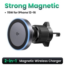 UGREEN Qi2 15W Magnetic Wireless Car Charger Mount for iPhone MagSafe LED