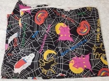 Cotton Fabric Halloween print spider webs ghosts pumpkins witches Trick or Treat