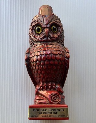 Double Springs Owl Ceramic Decanter Kentucky Bourbon 100 Months Erno Olsen 1968