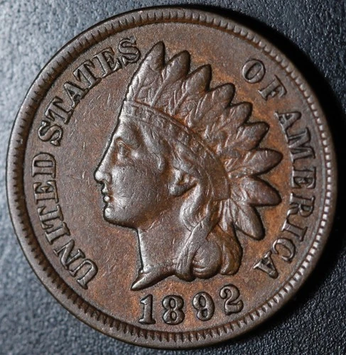 1892 INDIAN HEAD CENT - With LIBERTY & DIAMONDS - XF EF