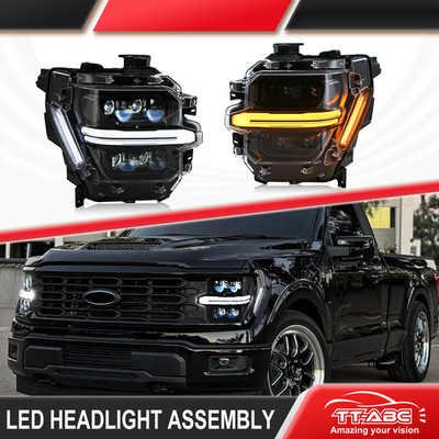Pair LED Headlight For Ford F150 STX XLT XL Tremor 2024-2026 Head Lamp Animation