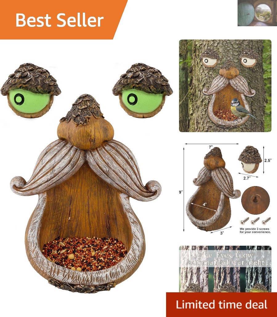 Sculpture With Glow Eyes - Perfect For Nature Lovers' Gardens