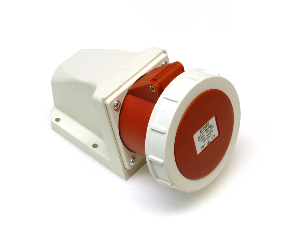 32 Amp 3 Phase Plug and Socket 5 Pin IP67 Waterproof 415V Red 32A Industrial IEC - Image 3 of 4