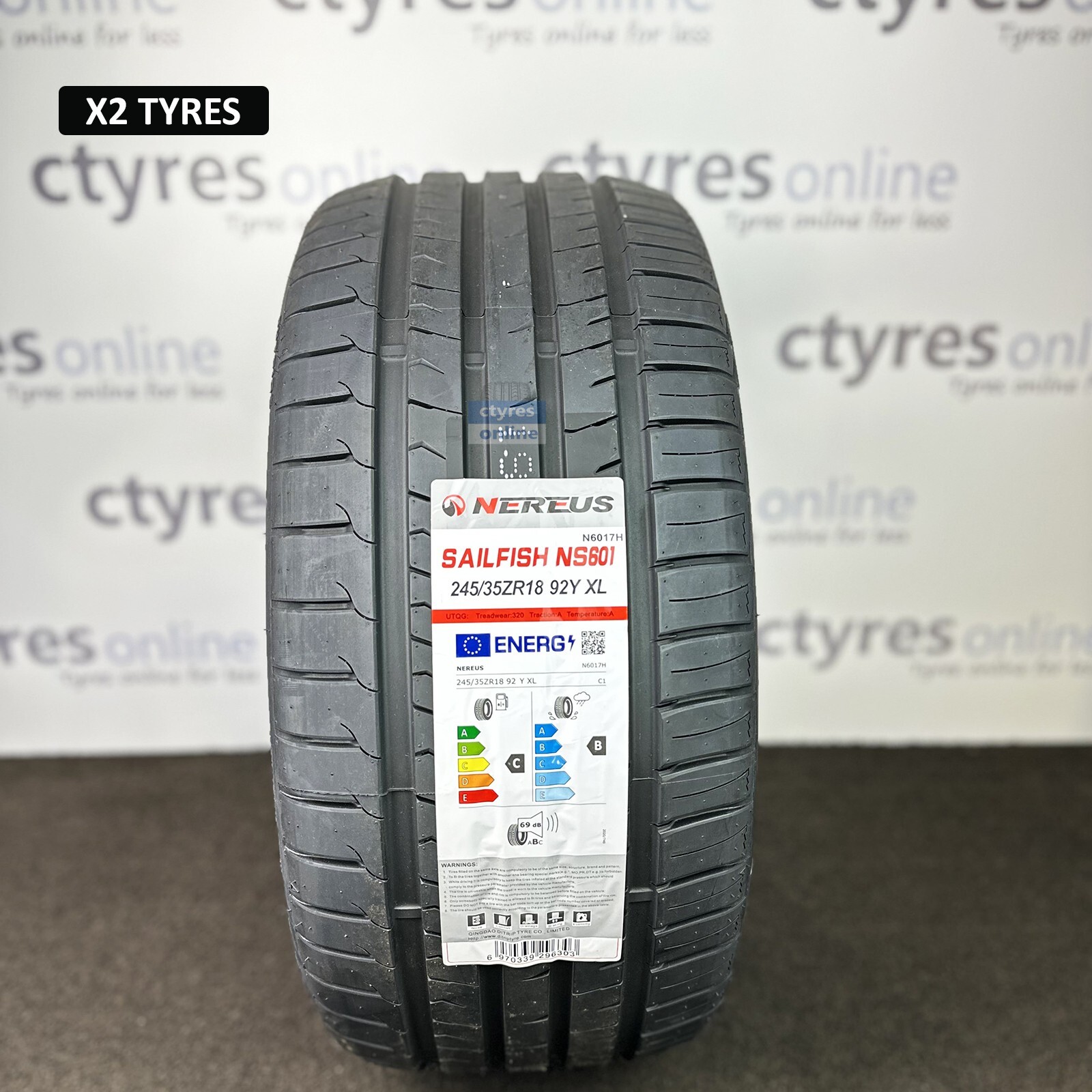 2x New 245 35 18 NEREUS NS601 92Y XL 245/35R18 2453518 (2 TYRES) *C/B ...