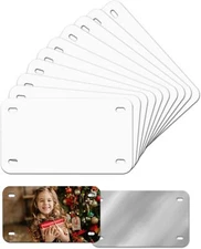 7"X4"10 Pack Sublimation License Plate Blanks, White Mini Heat Thermal Transfer 
