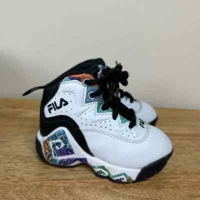 FILA MB 90s High Top Sneakers Baby Toddler 5 White / Multicolor Shoes