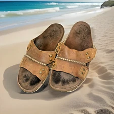 Cushe Manuka Slide Mens Size 13 Brown Leather Sandals