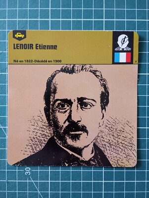 Etienne Lenoir car card circa 1978 12x12.5cm