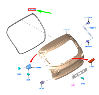 FORD FOCUS MK4 Bootlid Weather Strip Seal 2428494 JX7B-A404A07-BG 