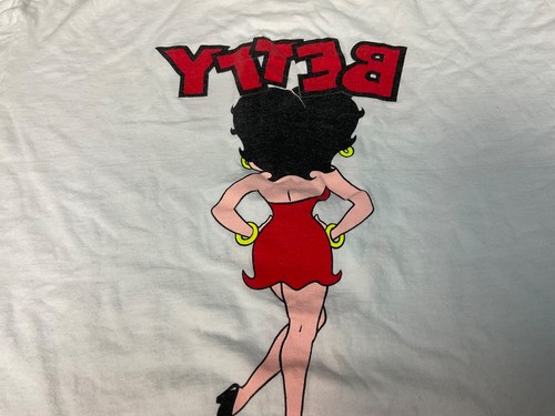 Betty Boop Vintage 1988 White T-shirt Front & Back Print Stedman Tag Adult Xl - Picture 9 of 10