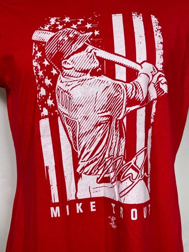 Mike Trout #27 Los Angeles Anaheim Angels Show Your Pride Red T-Shirt Women's XL - Picture 2 of 10