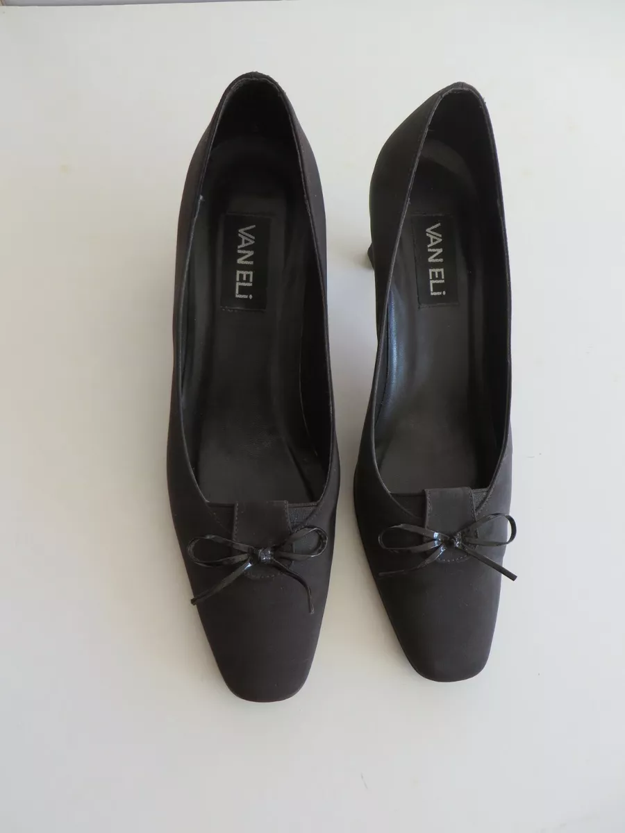 Women Shoes Vanelli Brown Upper Fabric Leather Sole Made in Italy 9S Pre owned