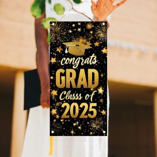 Class of 2025 Graduates Theme Background Happy Graduation Banner Adults Kids - Picture 3 of 12