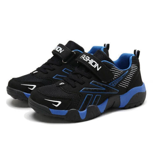 Kinder Jungen Trainer Leichte Casual Shock Laufschuhe Strap Sport Absorbierend - Bild 11 von 38