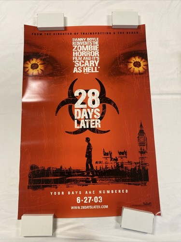 2003 28 DAYS LATER ROLLED UNUSED ORIG THEATRICAL 27x40 MOVIE POSTER ZOMBIES