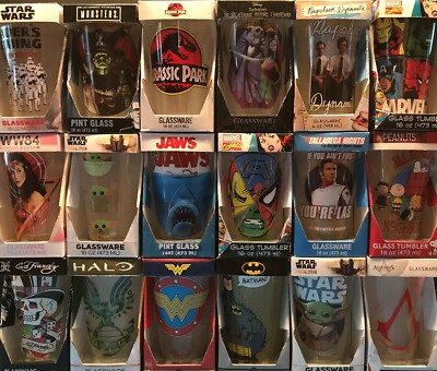(NIB) Collectible / Entertainment Pint Glasses - *You Pick* from 40+ items