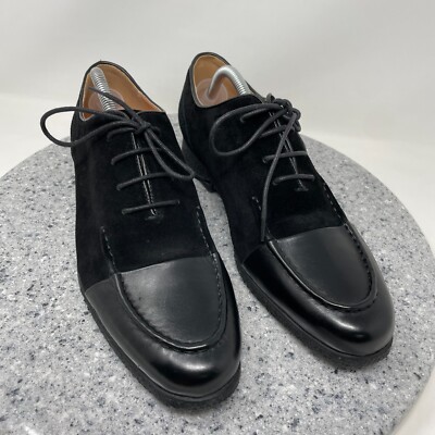 Vintage Foundry Basalt Oxford Leather Suede Black Dress Shoes Size 10 Vintage Foundry Shoes Mens 10.5 Black Leather Suede Basalt  main image 4
