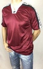 Rare Lotto Brand v- neck short sleeves maroon porto colour with white collar
