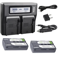 LCD Dual Fast Charger & 2 x Battery for Samsung SB-LSM80