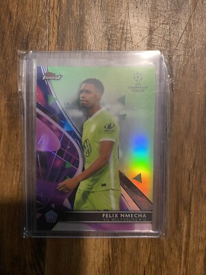 2021-22 Topps Finest UCL Neon Green Refractor /99 Felix Nmecha #75 Rookie RC