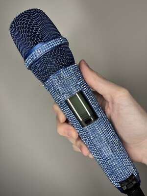 Blue Rhinestone Wireless Professional Microphone + Receiver System G-MARK