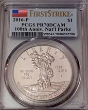 2016 NATIONAL PARKS Silver Dollar PCGS PR70💥FLAWLESS QUALITY💥