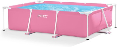 Metal Frame above Ground Outdoor Swimming Pool, Pink