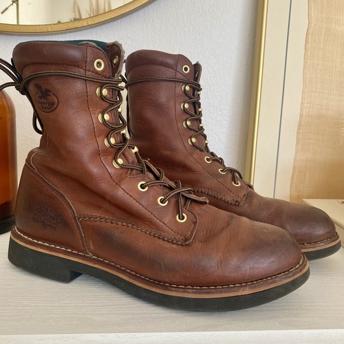 Georgia Boot Farm & Ranch, Men's Lacer Work Boot, 12 W, SPR Leather, 8 In Height, Barracuda - Foto 7