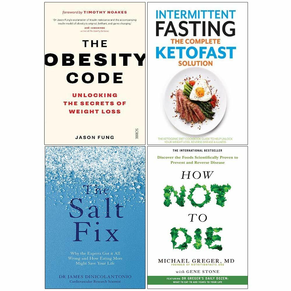 Obesity Code, Complete Ketofast Solution, Salt Fix 4 Books Collection Set NEW