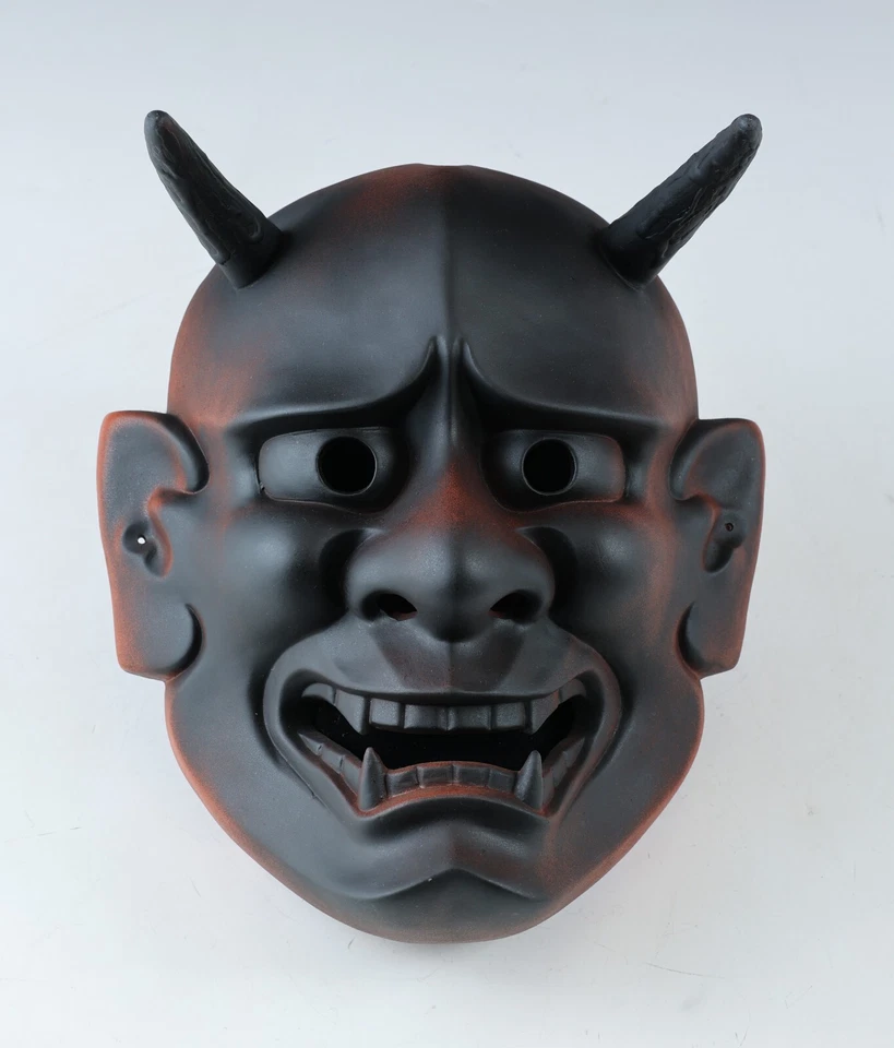Máscara Noh de cerámica japonesa Hannya -Celos mujer- 般若 Demonio Tsushima Foto 3 de 4