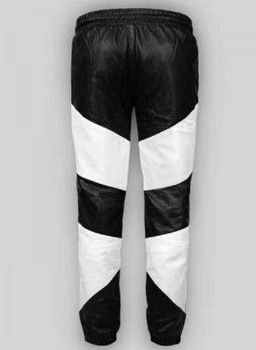 Leather Pants Men Pant Trousers Slim Biker Fit Men's Jeans Style Real Black 58 - Picture 2 of 4