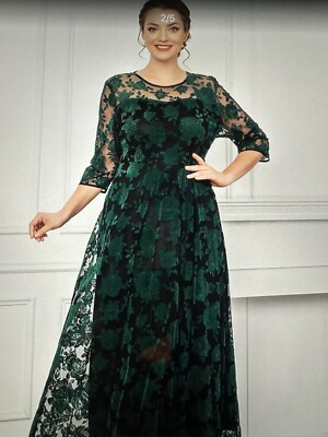 green emerald velvet dress Mermaid Henna Gown Designer Fancy Emerald Velvet main image 0