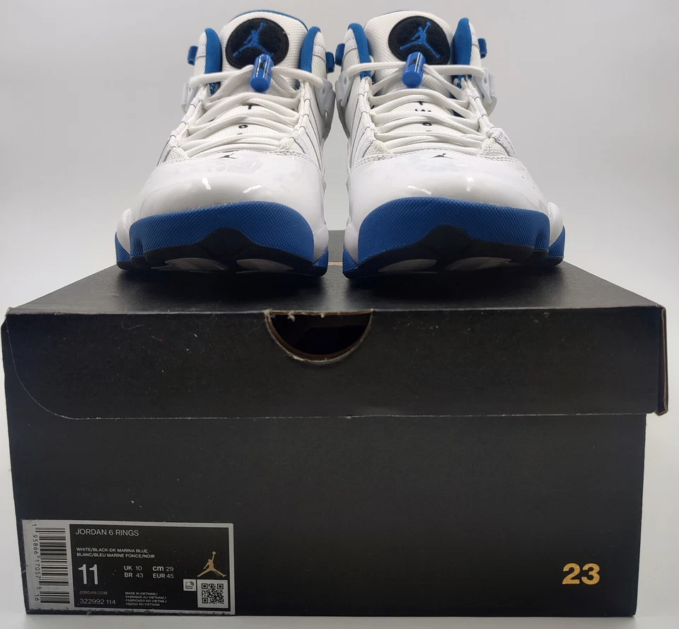 Nike AIR JORDAN 6 Anneaux blanc sport bleu homme (322992 114) - Photo 2/4