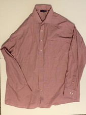 Tommy Hilfiger Men's Long And Tall Check Button Down Size 36/37 Red