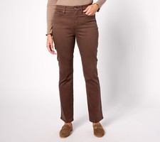 NWT NYDJ Regular 14 High Rise Billie Mini Bootcut Jeans in Coffee Bean QVC 2089