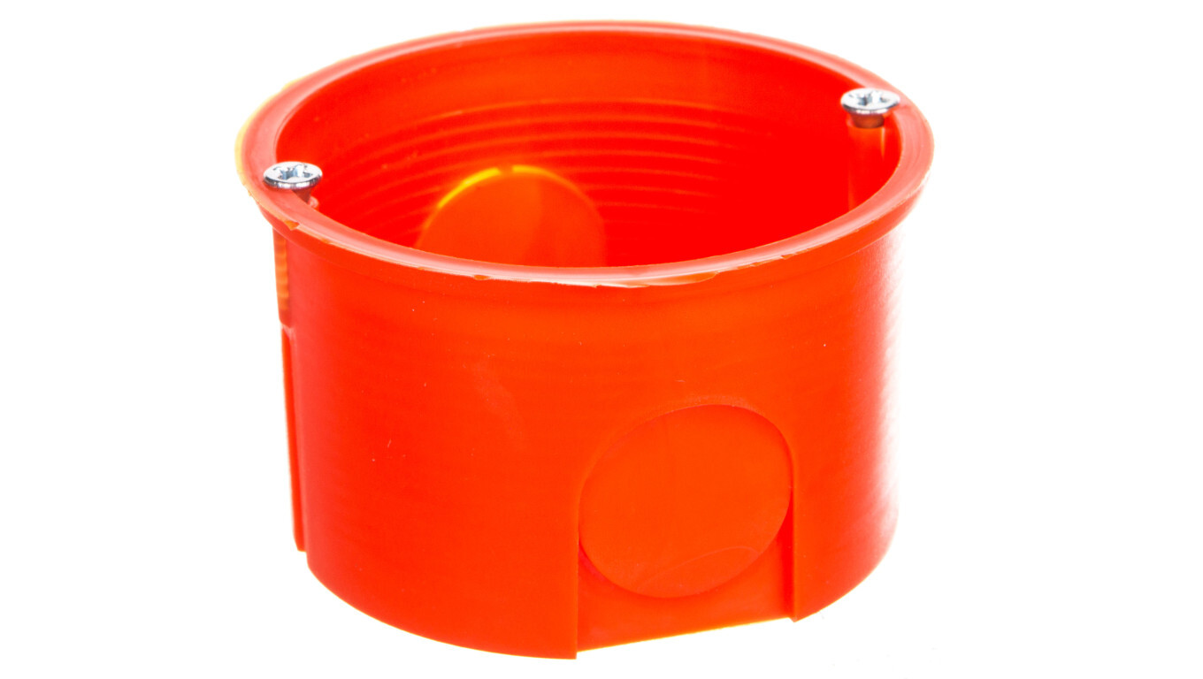 60mm flush-mounted box with screws, red PK-60 PRO 0281-01 /100pcs/ /T2UK
