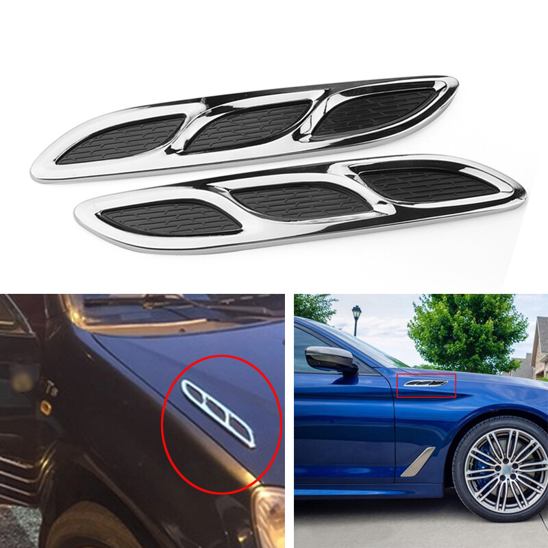 Car Shark Style Hood Vent Kit Hood Side Vent Louver Cooling Panel ABS Accessory