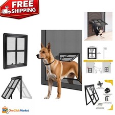Lockable Magnetic Dog Screen Door for Sliding Doors - Self-Closing Flap, 12"x16"