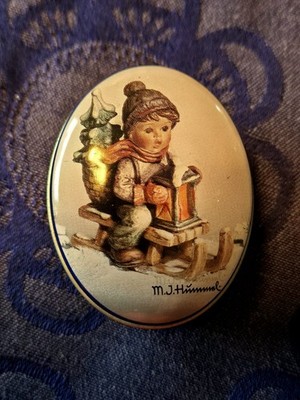 M.J. Hummel  Pillendose / kleine Blechdose   Weihnachtsmotiv - Vintage - RARITÄT