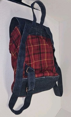 Mary Kate & Ashley Olsen Plaid & Denim Back Pack | eBay display picture 3