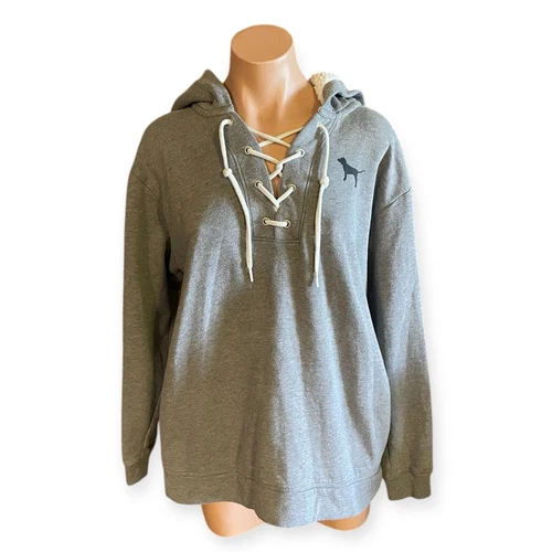 UNDERCOVER VS PINK Medium Gray Dog Logo Sherpa Lined Hoodie