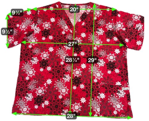 Womens XL set-3 Holiday Winter Themed UA Scrubs Tops Healthcare Snowman - Picture 6 of 15