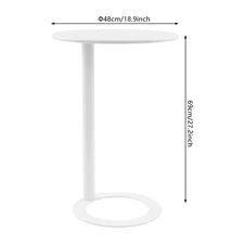 Round Side Table with O-shaped Base, Side Table for Small Spaces Couch End Table
