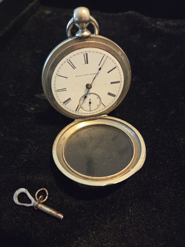 Antique Silver 1880's Elgin Pocket Watch W Key For Parts Repairs As Is Untested 