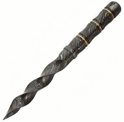 Custom Handmade Damascus Steel 10 Inches Hunting Tri Edge Kris Knife 9815