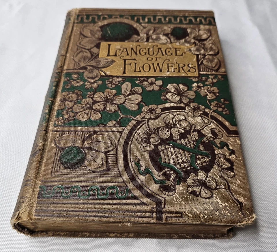 Antique Language of Flowers Book Donohue & Henneberry Victorian Floral Poetry - Image 3 of 4